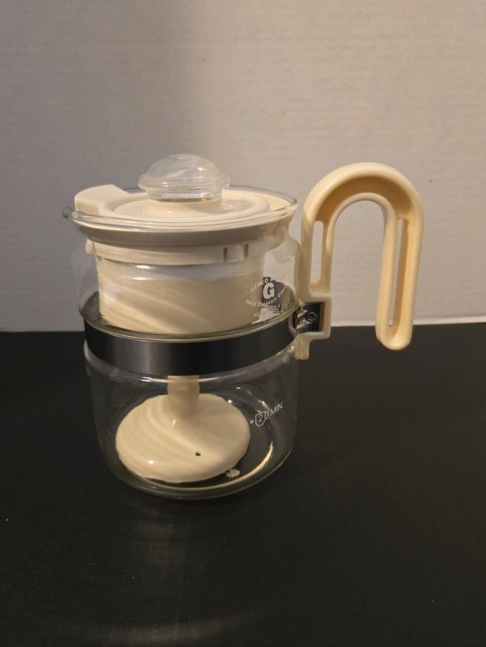 Gemco C-45 Glass Stove Top Percolator Coffee Maker W/Lid & Basket Vintage MCM